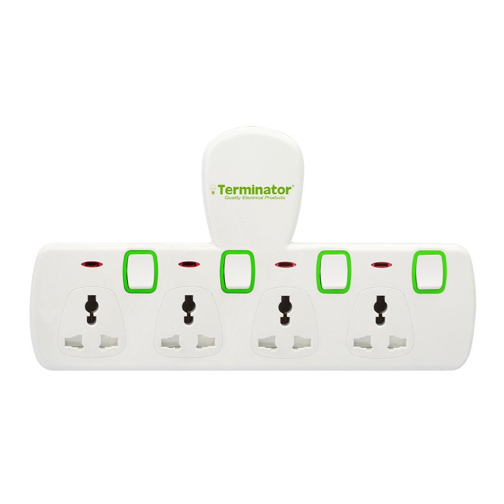 Terminator 4 Way Universal T-Socket Multi Adaptor Model # TMA 574T