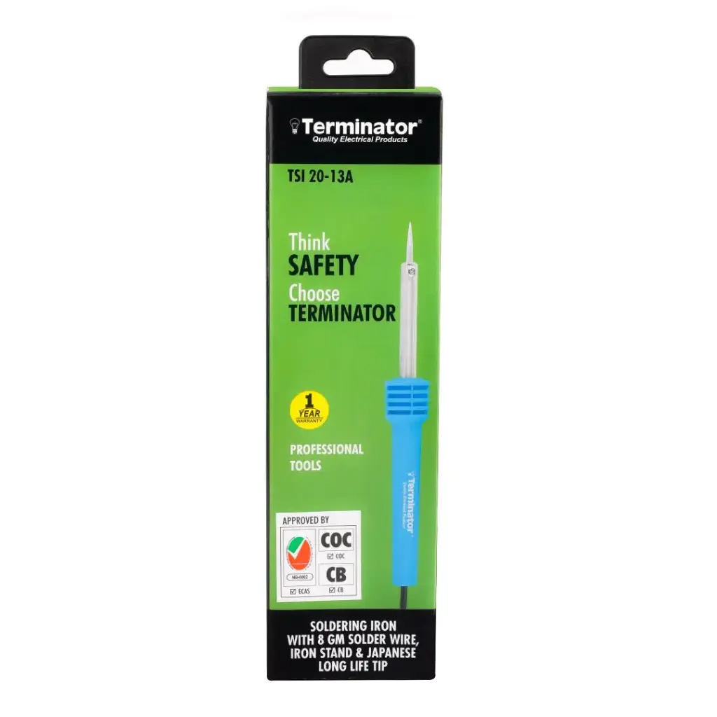 Soldering Iron With 8 gm Solder Wire, Iron Stand & Japnese Long Life Tip TSI 20-13A