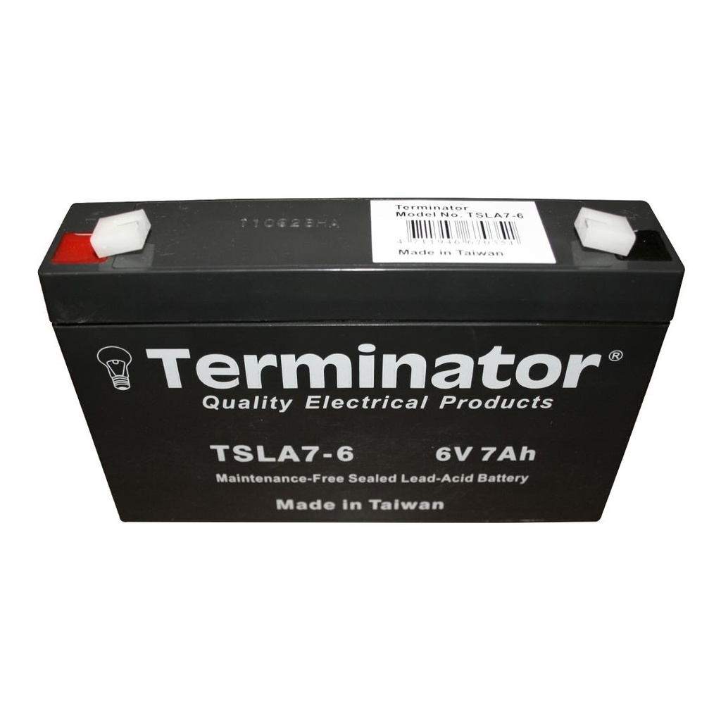 [TSLA 7-6] Terminator Rechargeable sealed lead acid batteries 6V 7Ah