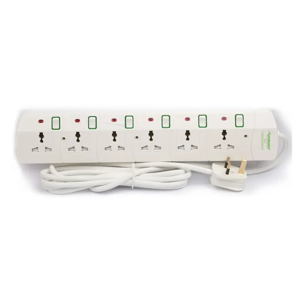 6 Way Universal Power Extension Socket with 3M Cable TPB-6G