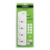 Terminator 4 way Universal Power Extension Socket, 5M 3X1.25MM2, White color body & cable with individual switch 13a Fused plug.