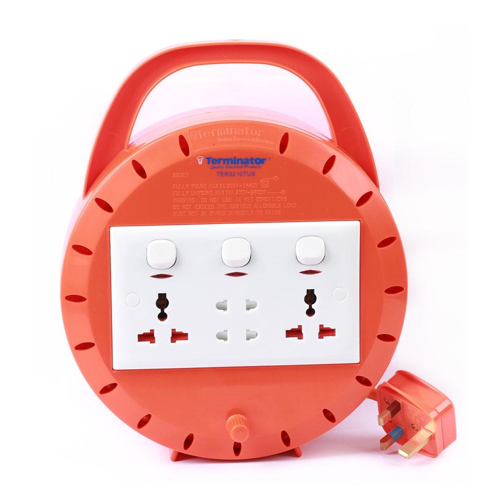 [TER 3210TUS-10M] Terminator 4 Way Extension Reel 10M Cable Model: TER 3210TUS-10M