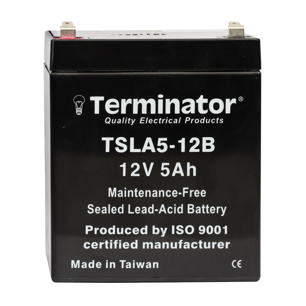 [TSLA 5-12B] TERMINATOR RECHARGEABLE SEALED LEAD ACID BATTERY 12V 5Ah