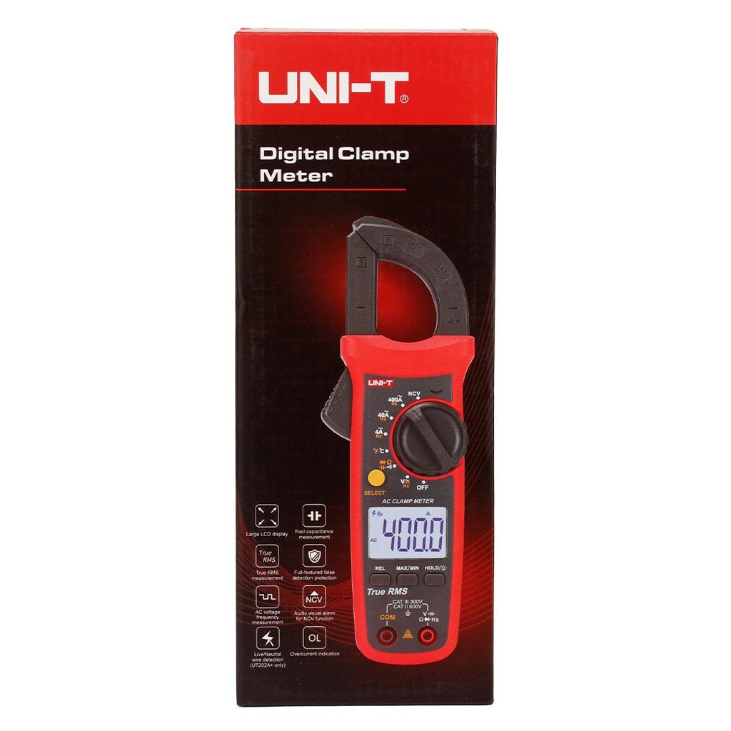 [UT 201+] UNI-T Digital Clamp Meter UT201+ AC DC Current Amperimetro Tester Clamp Multimeter Resistance Frequency Tester