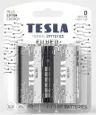Tesla D Battery Silver+ Alkaline - Plus Extra Energy Batteries Blister Foil LR20/1.5V Pack of 2