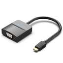 VENTION Type-C to VGA Adapter 0.15M Black ABS Type Model # TDDBB