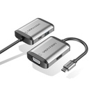 VENTION Type-C to HDMI/VGA/USB3.0/PD Converter 0.15M Gray Metal Type Model # TFAHB