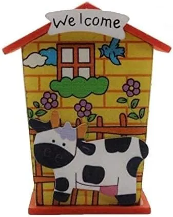 BUY4LESS - Piggy Bank for Kids Wood House Animal Designs, Multi Color Perfect Gift for Kids Birthday Party, Money Box, Saving Box. Home DÃ©cor, Piggy Bank, Coin Box