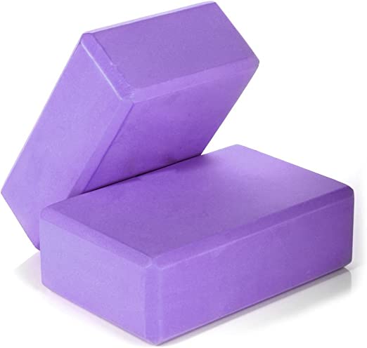 BUY4LESS - 2 Pcs Yoga Block Brick Foaming Foam Home Exercise Fitness Gym Sport Tool 225x 145x76 mm (Purple)