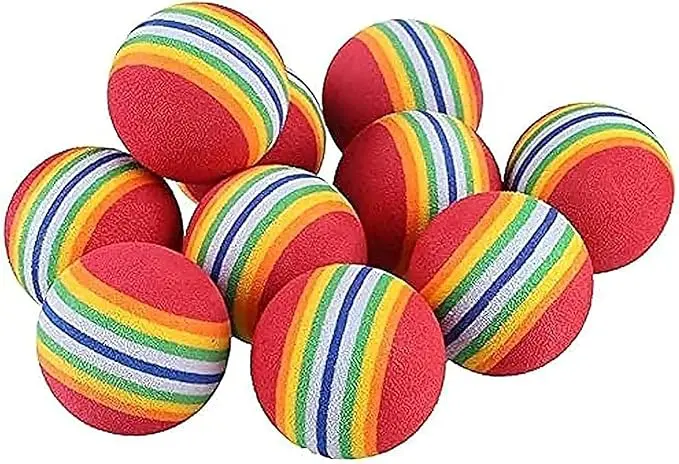 BUY4LESS 10 Pcs Rainbow Ball 4.2 cm diameter foam ball cat pet toy