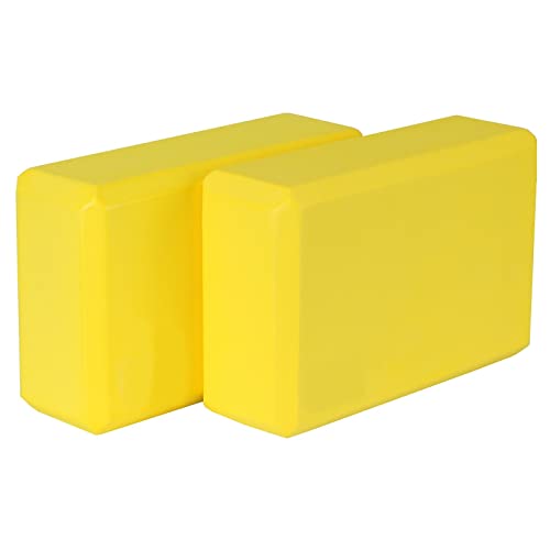 BUY4LESS - 2 Pcs Yoga Block Brick Foaming Foam Home Exercise Fitness Gym Sport Tool 225x 145x76 mm (Yellow)