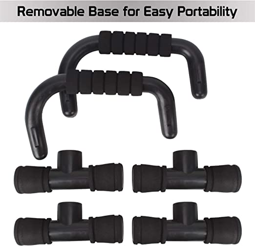 [Push Up Black] 1 Pair of Push Up Bar Stands I-Type Handles Fitness Equipment Gym Home Muscle Training Tools (Black/Black)