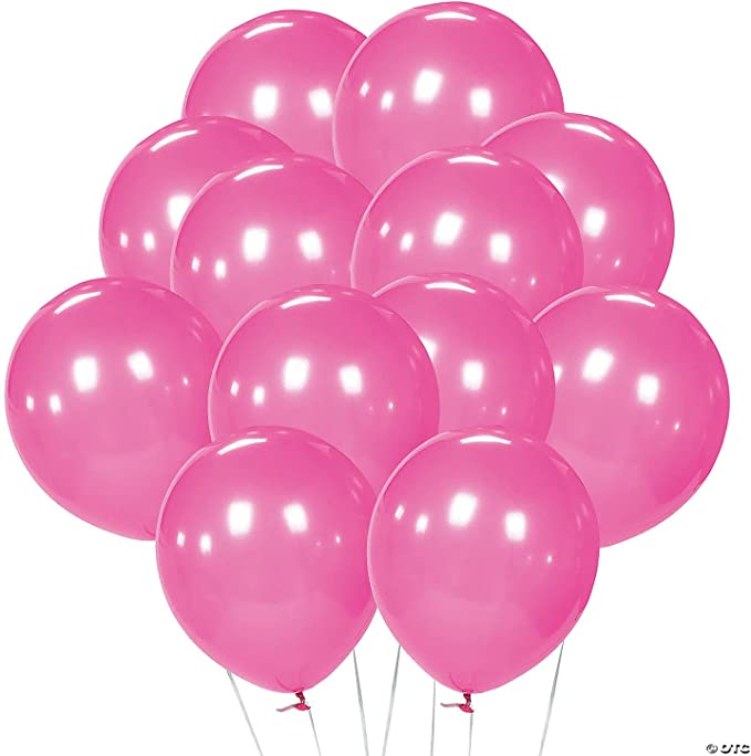 50PC-12" METALLIC BALLOON-PINK#DFS-620-0