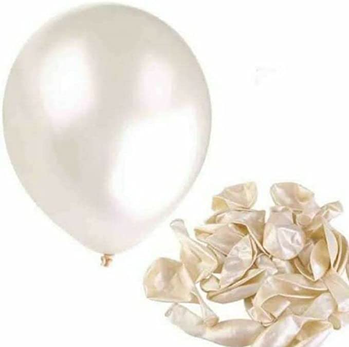 50PC-12" METALLIC BALLOON-WHITE#DFS-620-