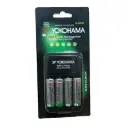 YOKOHAMA Battery Charger AA/AAA with 4 AA Rechargeable Batteries 2000mAh 3PIN PLUG UK