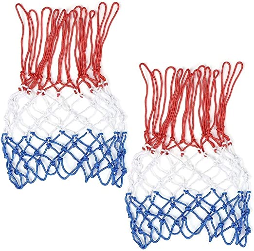 2 Pcs Basketball Net Basketball Hoop Mesh 12 Loops 3 Colors Net for Outdoor Indoor