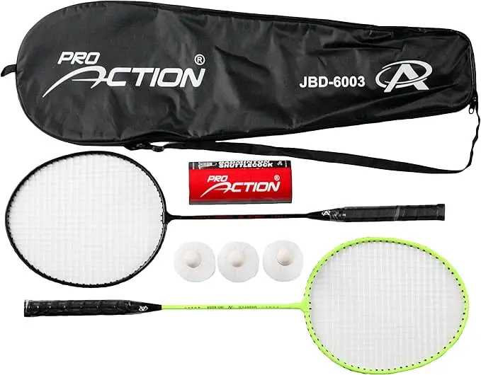 ProAction Premium Badminton Pack Including 2 Rackets, 3 Shuttlecocks, Badminton Case Assorted Color