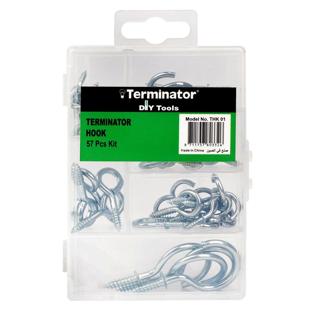 Terminator Closed and Open Screw Hook (Approx Set of 57 Pieces)