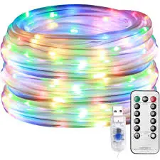[Usb Light] BUY4LESS - USB 10 Meters 100 LED Multicolor Lights Flexible Tube with Remote Control and Timer, Outdoor and Indoor, IP65 Waterproof for Party, Camping, Bedroom, Garden, Kids Room, Christmas Decoration