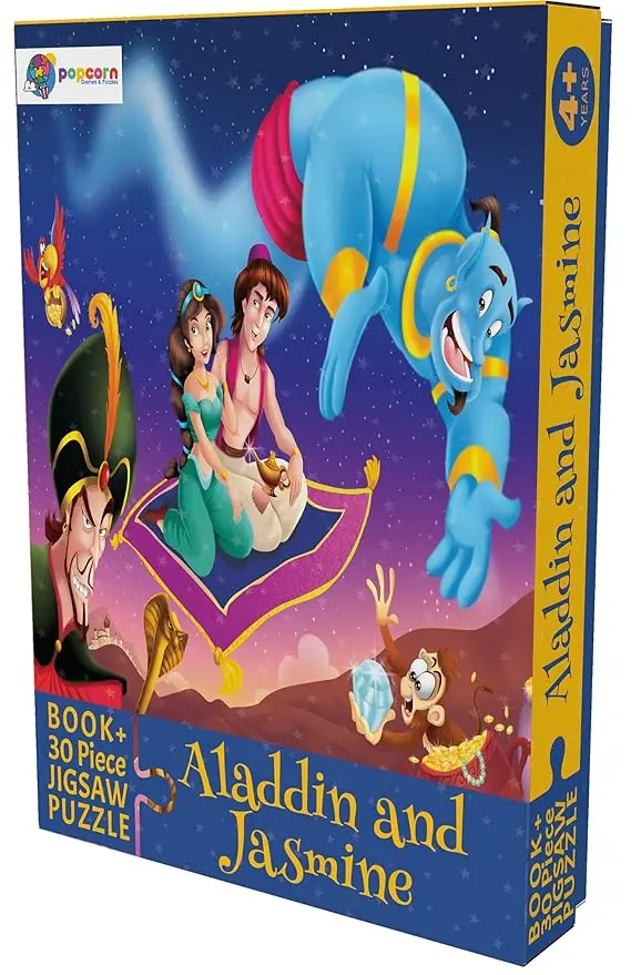 ALADIN & JASMINE BOOK + 30 PIECE JIGSAW PUZZLE