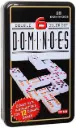 Dominoes Premium Set Of 28 Double Six Color Dot Dominoes Set With Metal Tin Case - For Family, Fun, Kids, Adults