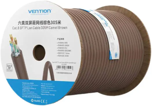 VENTION 305M Ethernet Cable 10Gbps CAT6 STP Shielded Riser Network Cord for Home Router Switch RJ45 Patch Cable Model # IHJC305
