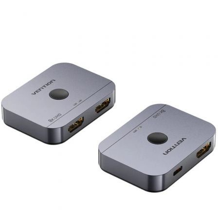 VENTION 2-Port Bi-Directional 8K HDMI Switcher Gray Aluminium Alloy Type Model# AKPH0