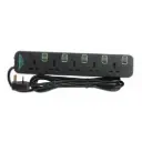 Terminator 5 way black 3 meter universal power extension socket - TPB 325B-3M