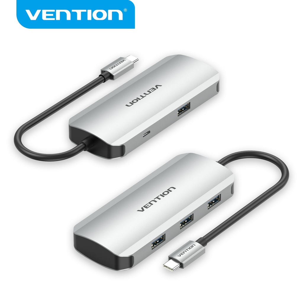 [TNAHB] VENTION USB-C to USB 3.0x4/Micro-B Hub 0.15M Gray Aluminum Alloy Type Model # TNAHB