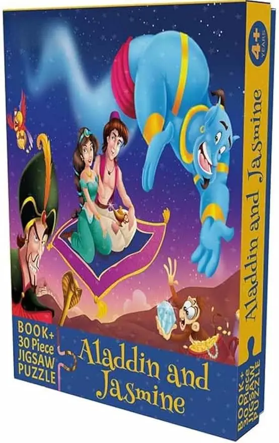 Aladdin and Jasmine Jigsaw Puzzle 30 Pieces & Story Reading Book