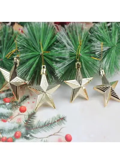 [FA033-G] 6CM STAR - 15Pcs Ornaments-Gold