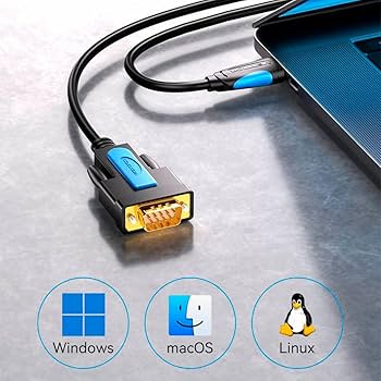 VENTION USB to RS232 Serial Adapter Black 1.5M Model # VAS-C02-B150