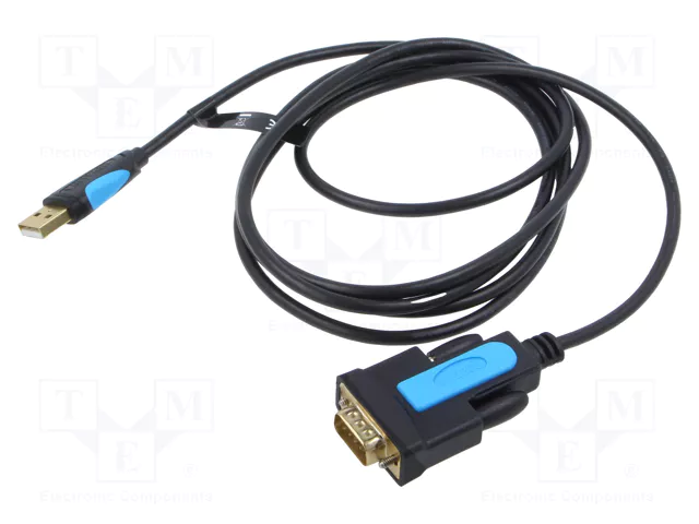 [VAS-C02-B300] VENTION USB to RS232 Serial Adapter Black 3M Model # VAS-C02-B300