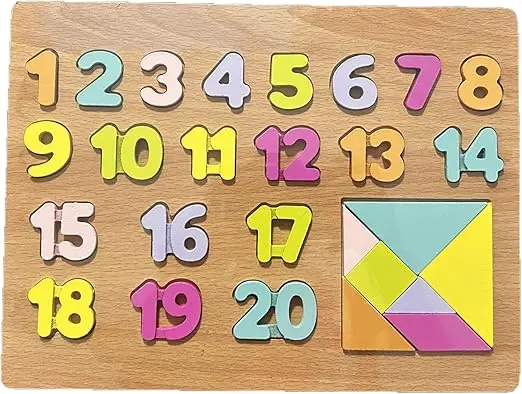 BUY4LESS - Wooden Puzzle Toys For Kids Numbers Matching Early Educational Games