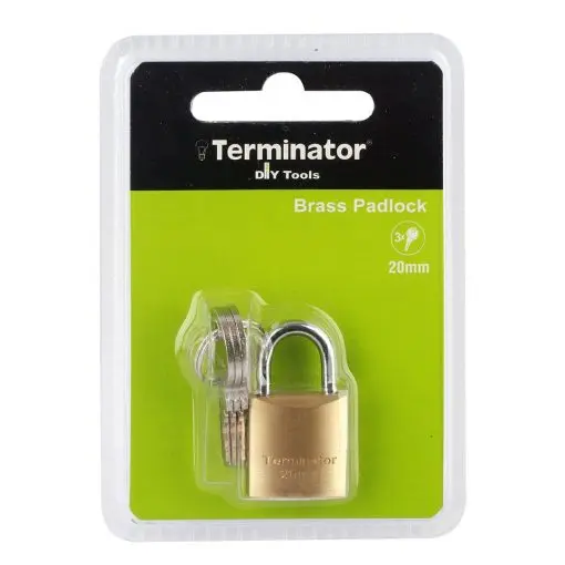 [TPL 7520] Terminator Brass Pad Lock (20mm) Replacement Of TPL7720