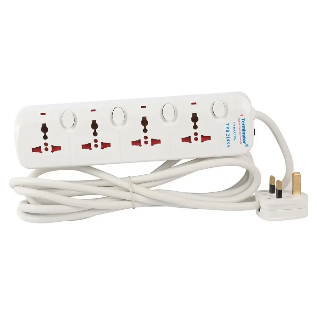 Terminator 4 Way Universal Power Extension Socket 3M Esma Approved