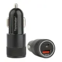 Terminator USB Car Charger with 36W Fast Charging USB-A (QC3) & USB-C (PD) with Blue Light Indicator-Black