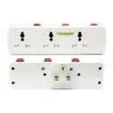 Terminator 6 Way Universal T Socket With Three Switches And Indicator Esma Approved