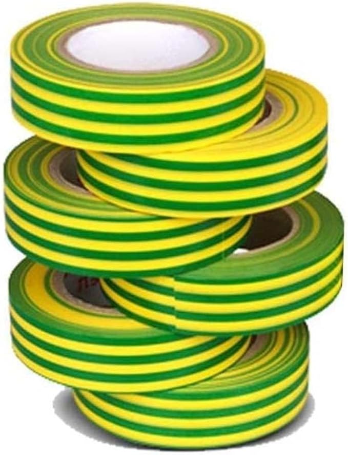 BUY4LESS - PVC Electrical Insulation Tape Earthing 0.15mm X 18mm X 10 Yards Pack of 10 [PVC-E06] 
