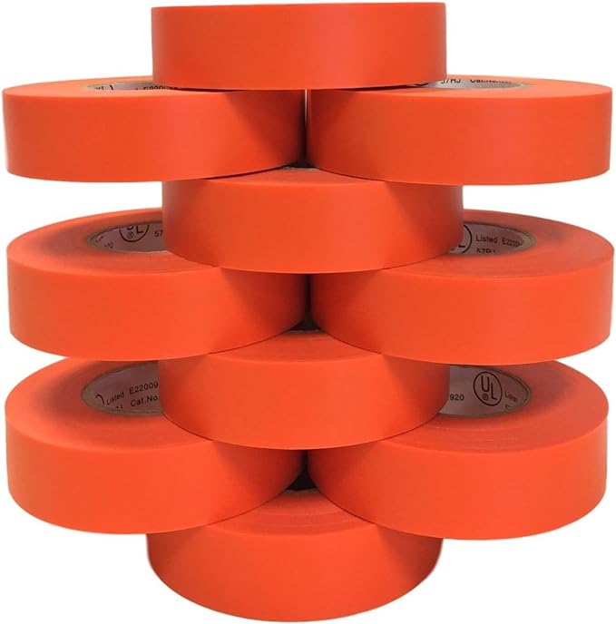 [PVC-R06] BUY4LESS - PVC Electrical Insulation Tape Red 0.15mm X 18mm X 10 Yards Pack of 10[PVC-R06]