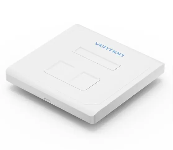 VENTION 2-Port Keystone Jack Wall Plate White Model # IFEW0