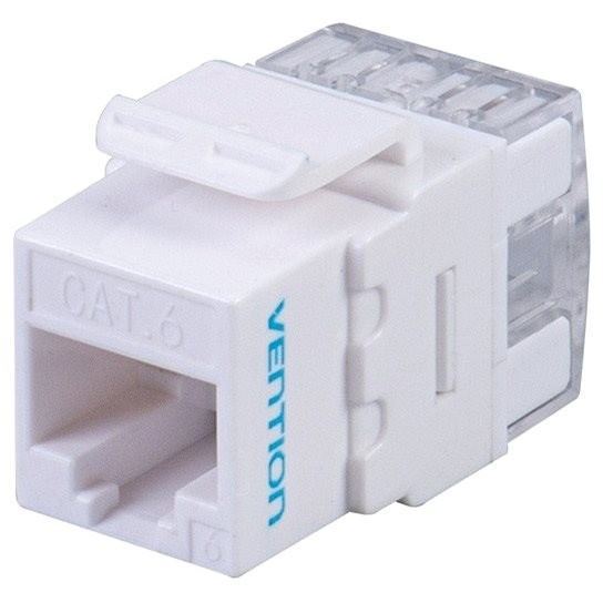 VENTION Cat6 Unshielded 180-Degree Keystone Jack White Model # IRHW0