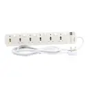 Terminator 6 Way Universal Power Extension Socket WithIndividual Switches & Indicators 2USB 3M 13A