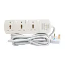 Terminator 3 Way Universal Power Extension Socket WithSurge Protection,Individual Switches & Indicators 3M 13A