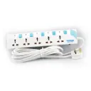 Terminator 5 Way Universal Power Extension Socket With Individual Switches & Indicators,Circuit Breaker, 5M Cable 13A Fused Plug