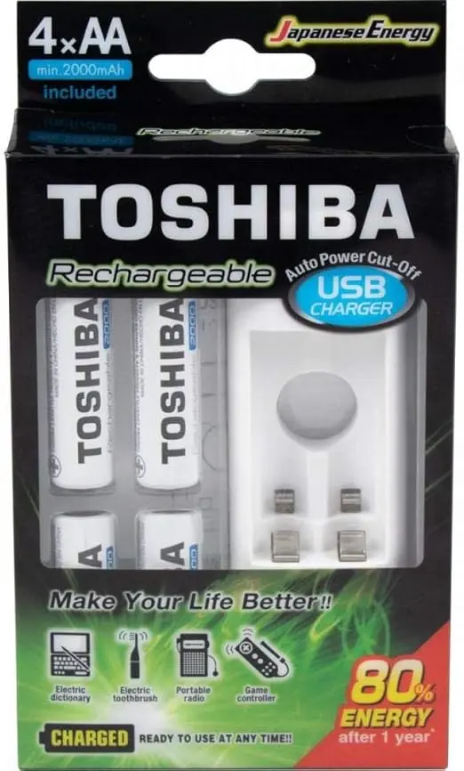 Toshiba Rechargeable Battery AA 2Pcs 2000mAh