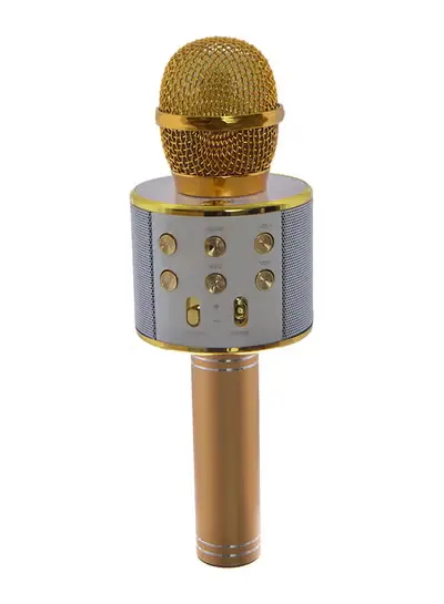 [WS-858 (R.GOLD)] WS-858 Wireless Karaoke Handheld Microphone USB KTV Player Bluetooth - Rose Gold