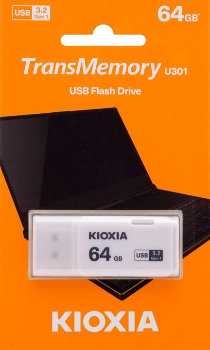 [L-U301-W064-GG4] KIOXIA TransMemory U301W 64GB White