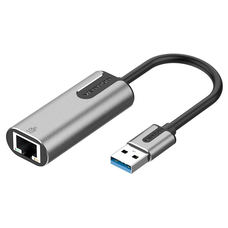 VENTION USB 3.0-A to Gigabit Ethernet Adapter Gray 0.15M Aluminum Alloy Type Model # CEWHB