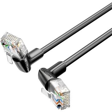 VENTION Cat6A UTP Rotate Right Angle Ethernet Patch Cable 15M Black Slim Type Model # IBSBN